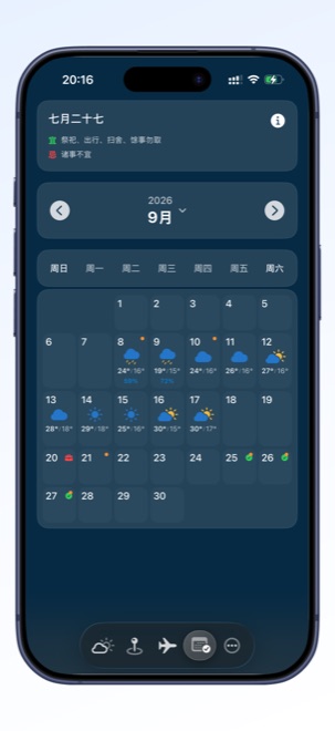 ZtWeather calendar weather